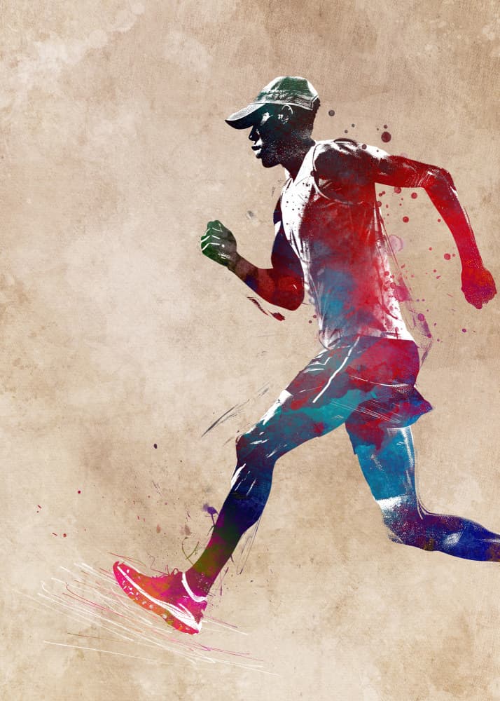 Vibrant Runner Motion by Justyna Jaszke — canvas wall art