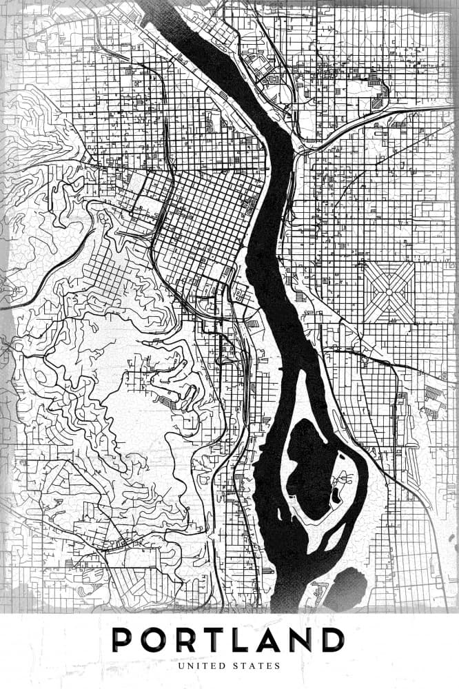 Portland City Map by StudioSix — canvas wall art