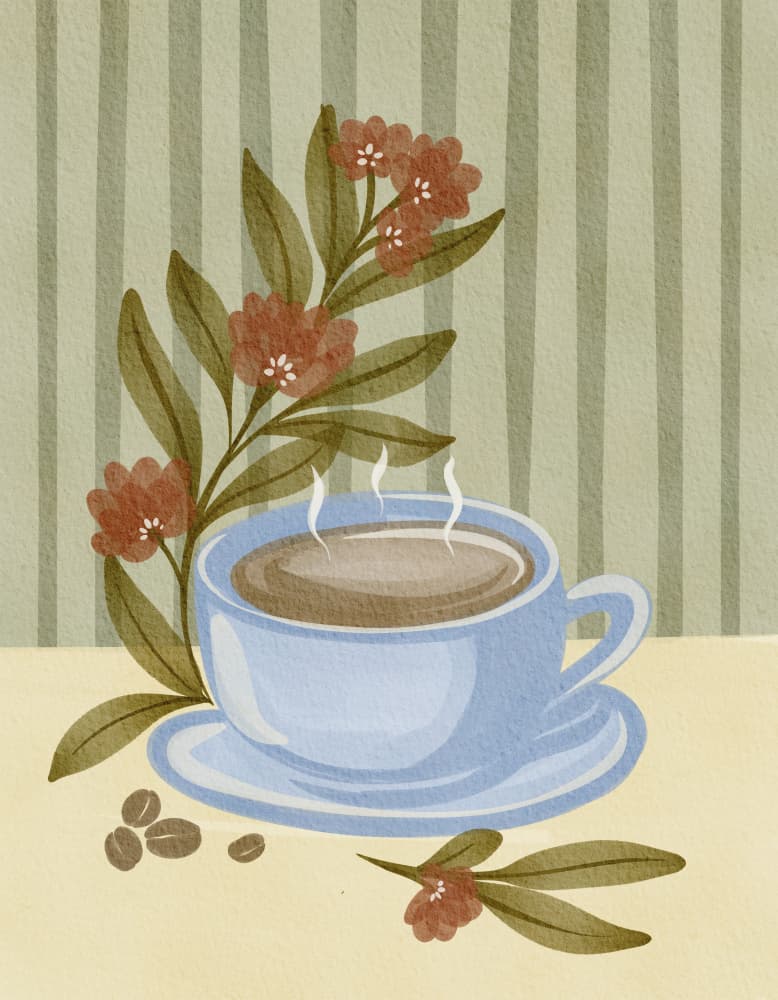 Steaming Coffee Bloom by Nikita Jariwala — canvas wall art
