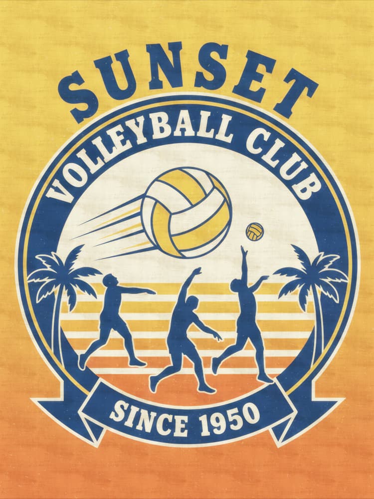 Sunset Volleyball Club by Andreas Magnusson — canvas wall art