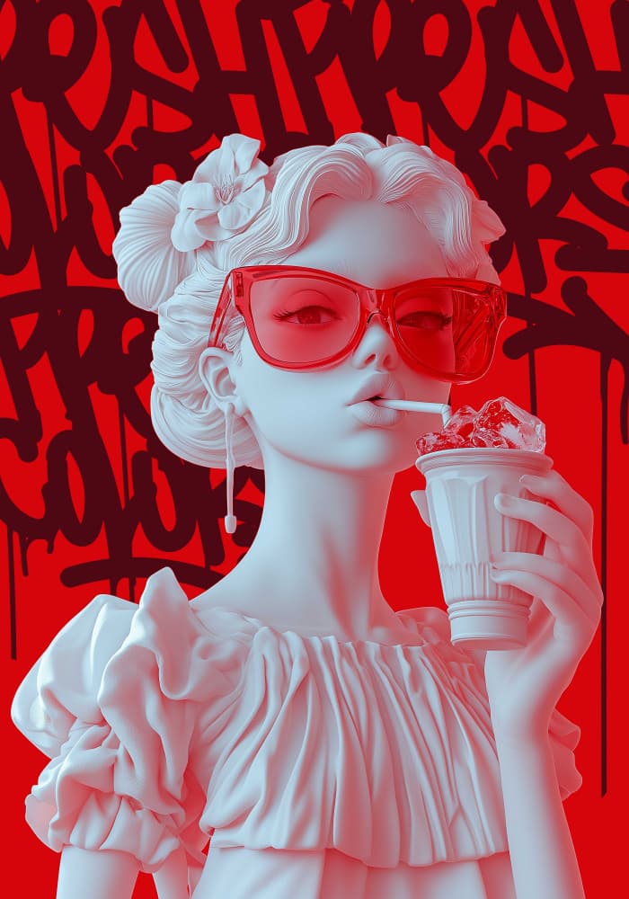 Cherry Sips by Dikhotomy — canvas wall art