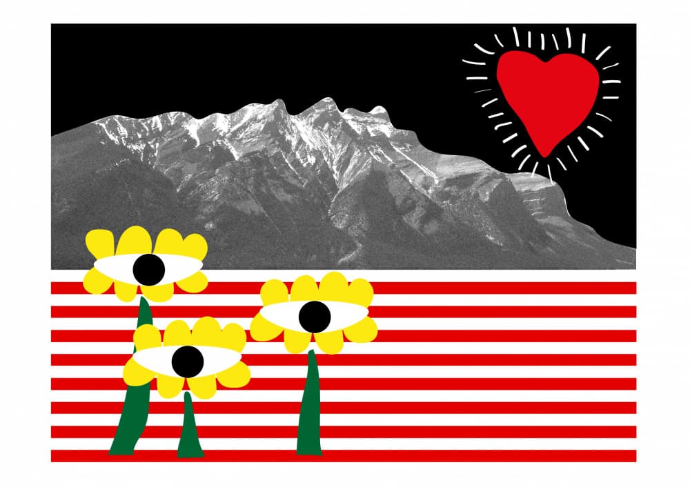 Surreal Mountain Eye Flowers by Frances Collett — canvas wall art