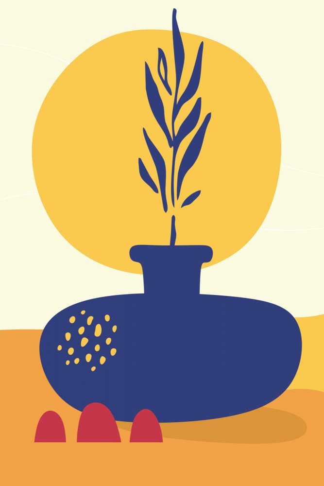 Stylized Plant Warm Sun by jay stanley — canvas wall art
