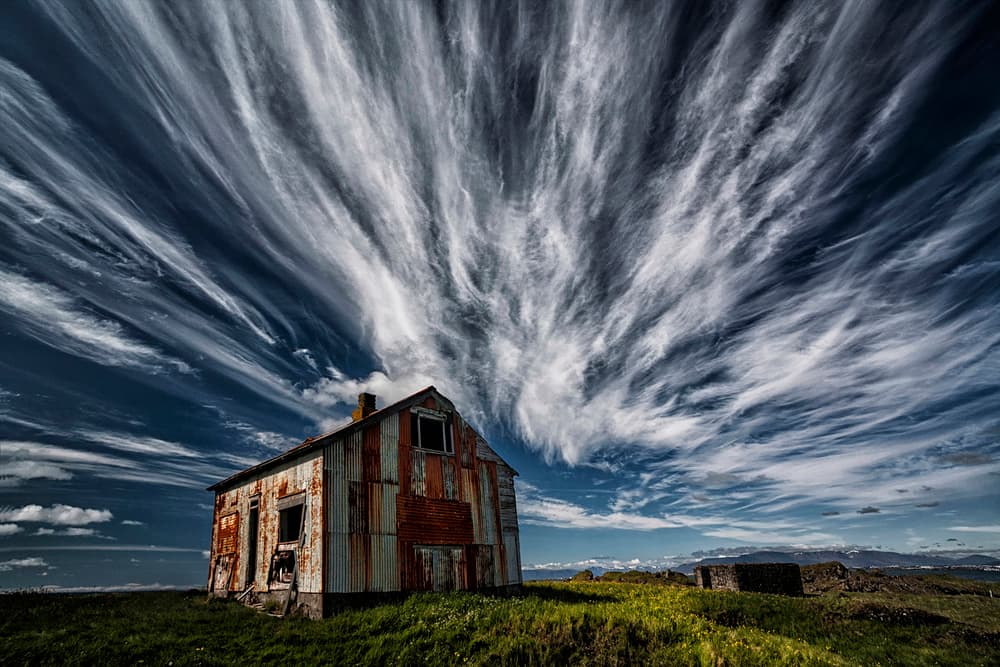 Rustic House Dramatic Sky by Þorsteinn H. Ingibergsson — canvas wall art