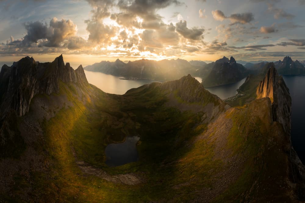 Golden Fjord Sunset by Simoon — canvas wall art