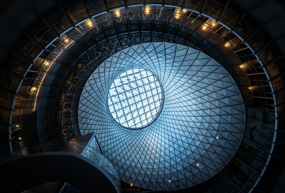 Geometric Spiral Ceiling by Catherine Lu — canvas wall art