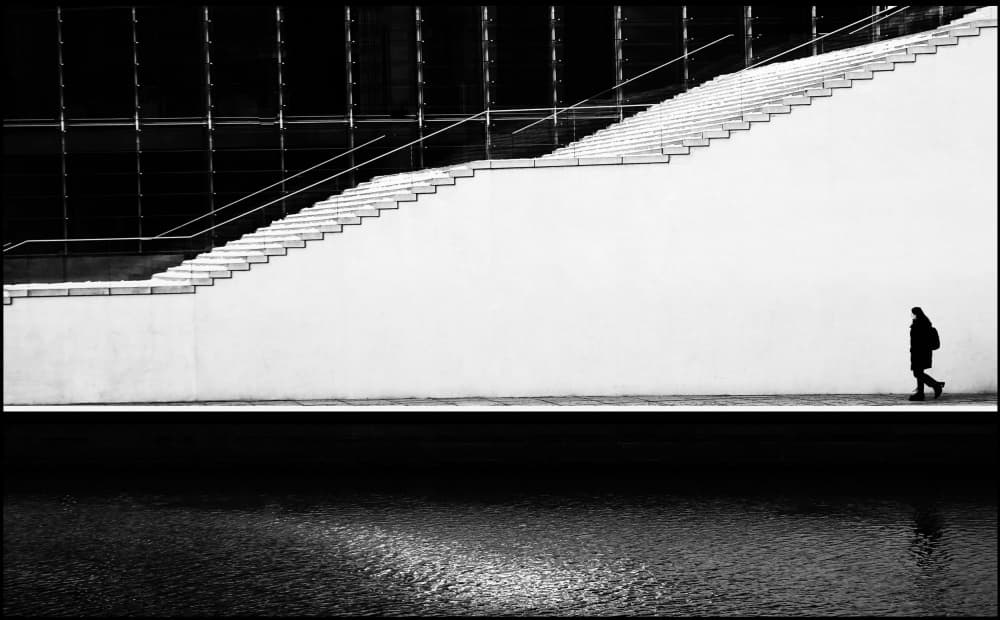 Urban Steps Silhouette by Angelika Vogel — canvas wall art