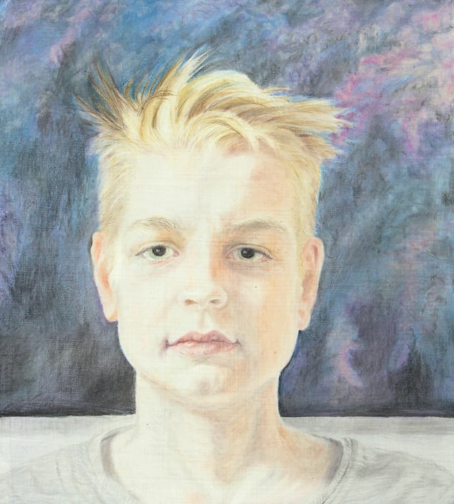 Blonde Boy Dreamy Gaze by Eva Galonska — canvas wall art