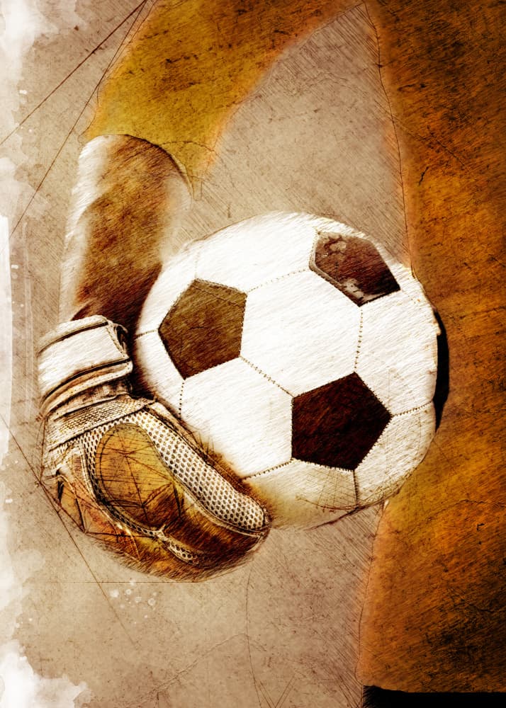 Vintage Soccer Goalie by Justyna Jaszke — canvas wall art