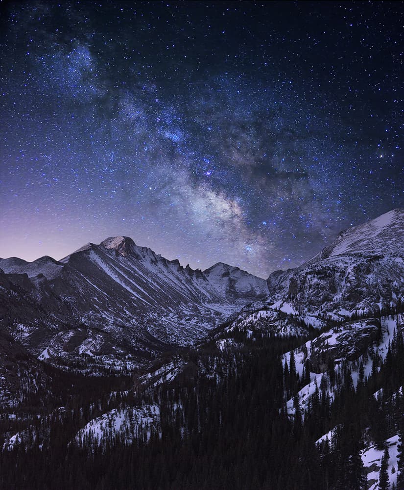 Milky Way Mountain Night by Mei Xu — canvas wall art