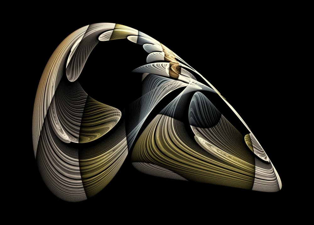 Flowing Metallic Curves by Mystic Number — canvas wall art