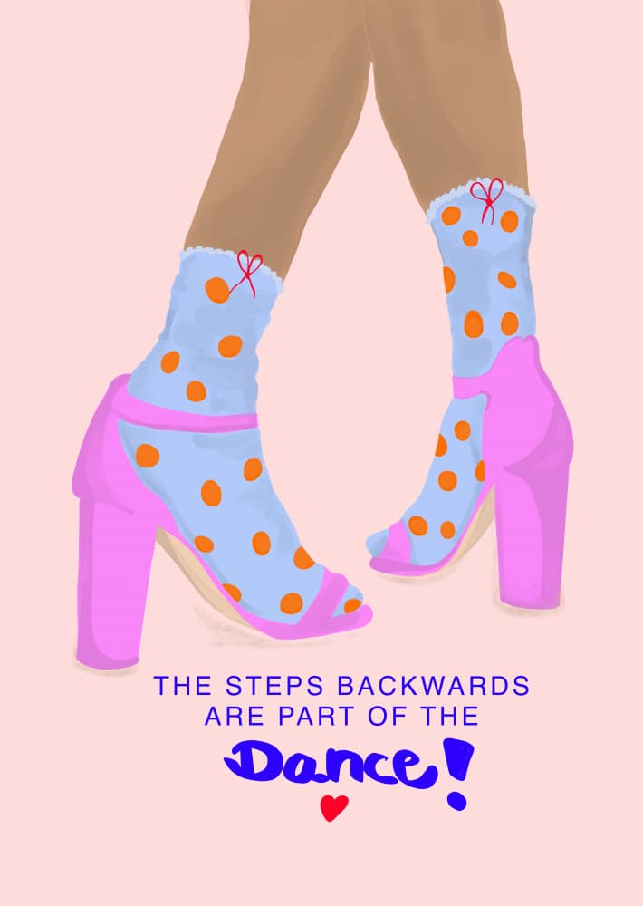 Dancing Pink Heels by Ute Arnold — canvas wall art