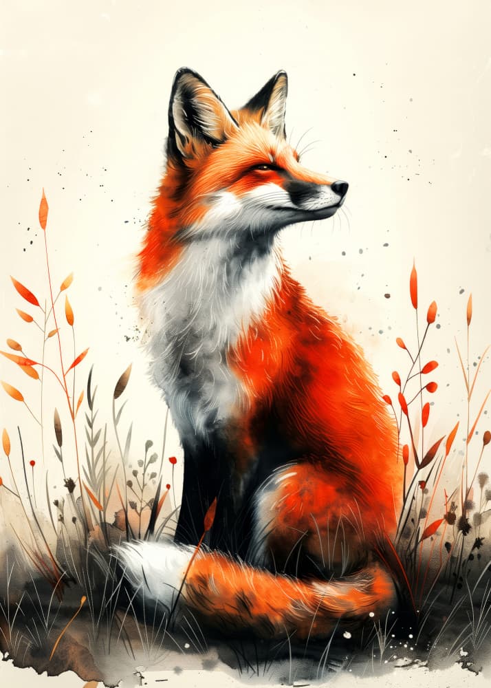 Serene Woodland Fox by Justyna Jaszke — canvas wall art
