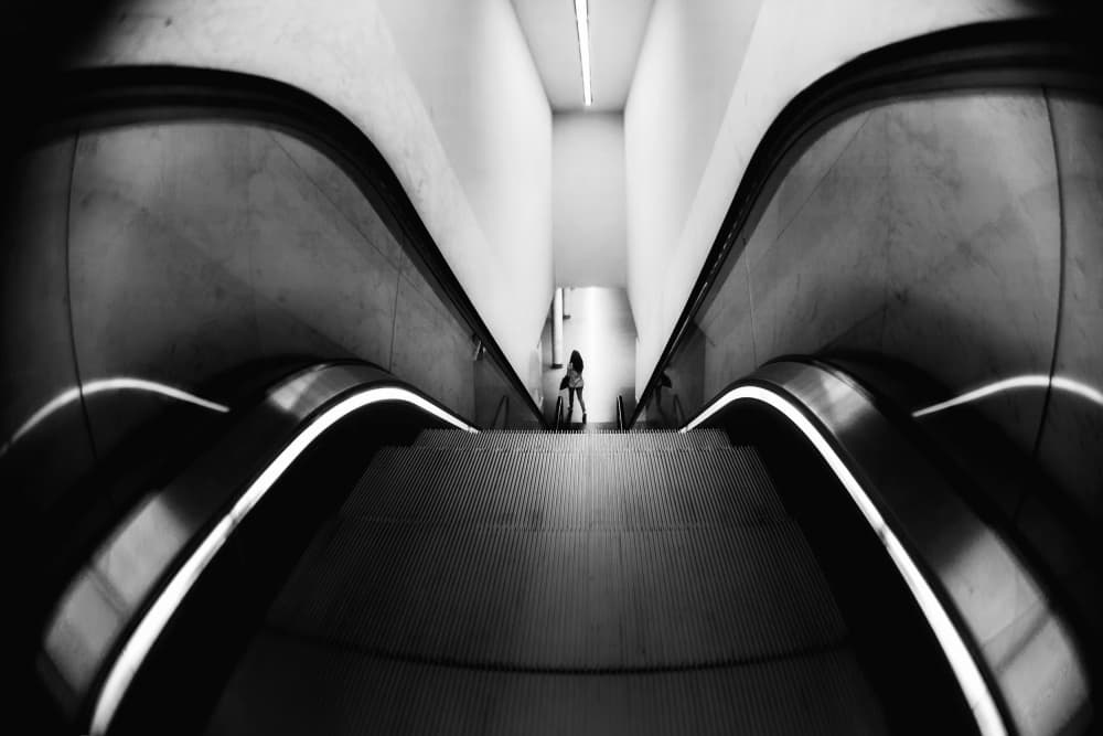 Deep Escalator Journey by Laura Mexia — canvas wall art