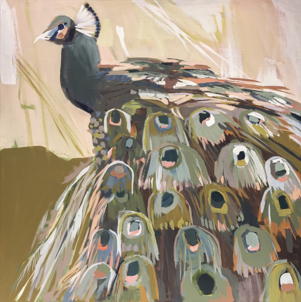 Peacock Olive by Jenny Westenhofer — canvas wall art