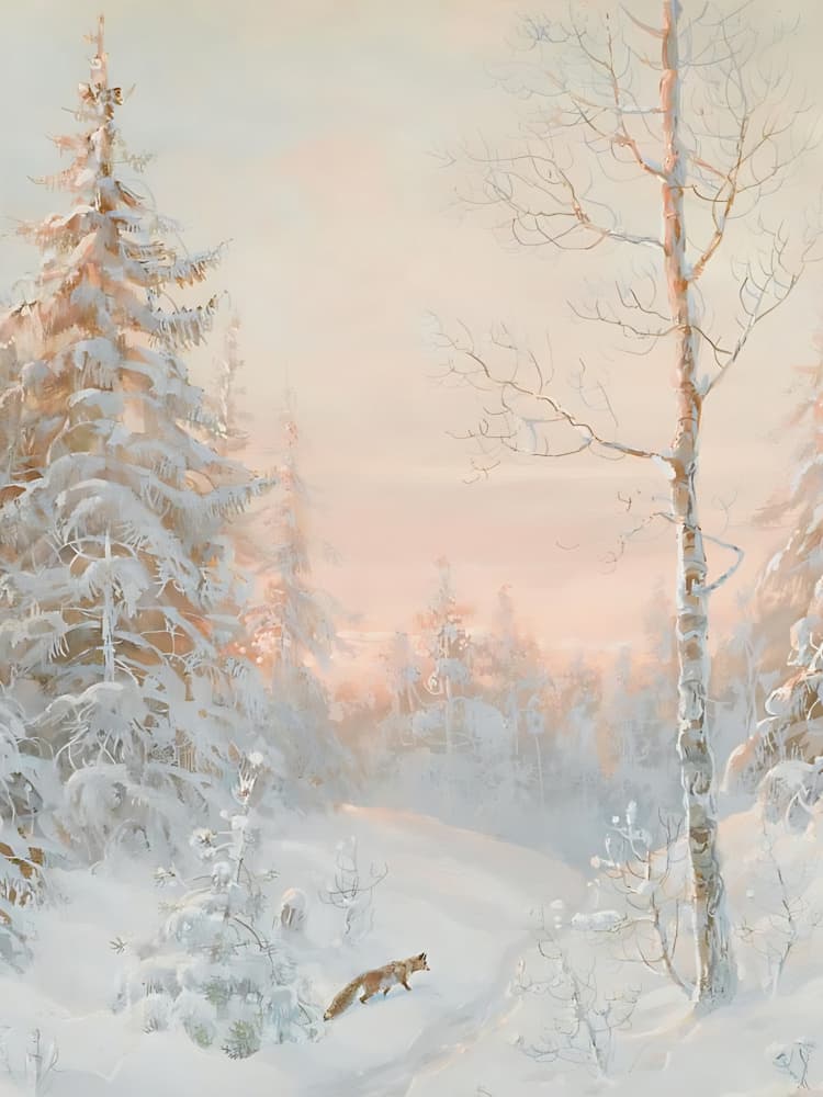 Fox in Snowy Winter Light by Mathieu jeuf — canvas wall art