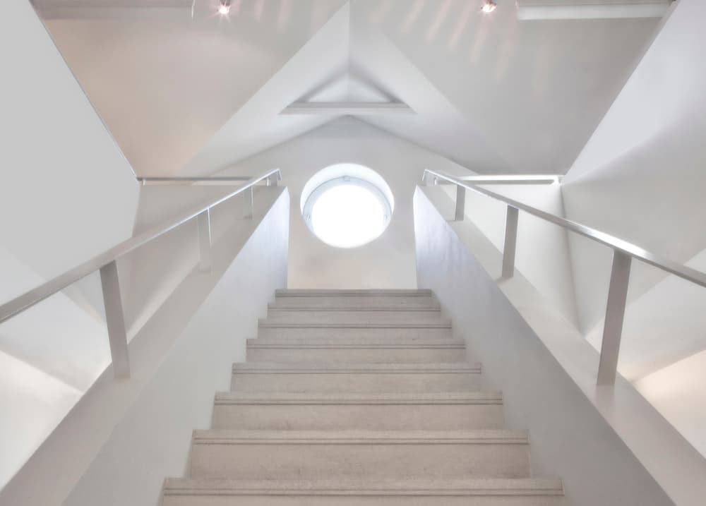Geometric White Ascent by Yvette Depaepe — canvas wall art