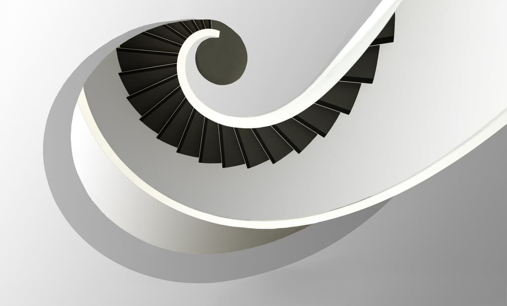 Minimalist Spiral Staircase by Anette Ohlendorf — canvas wall art