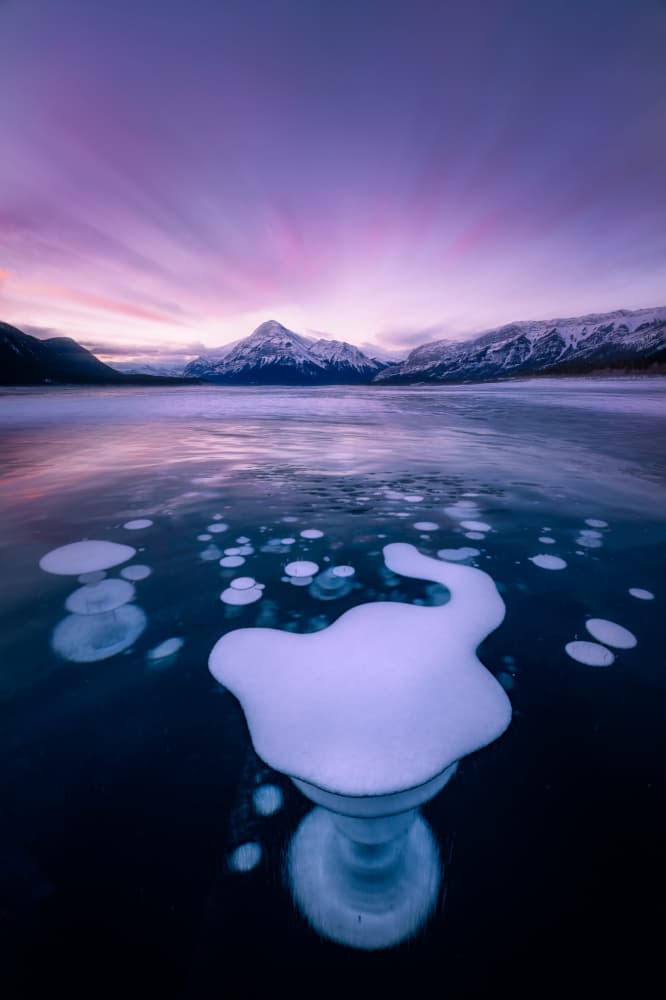 Purple Ice Bubbles by Yongnan Li （李永男） — canvas wall art