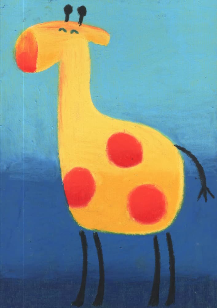Cute Yellow Giraffe by Kulik — canvas wall art