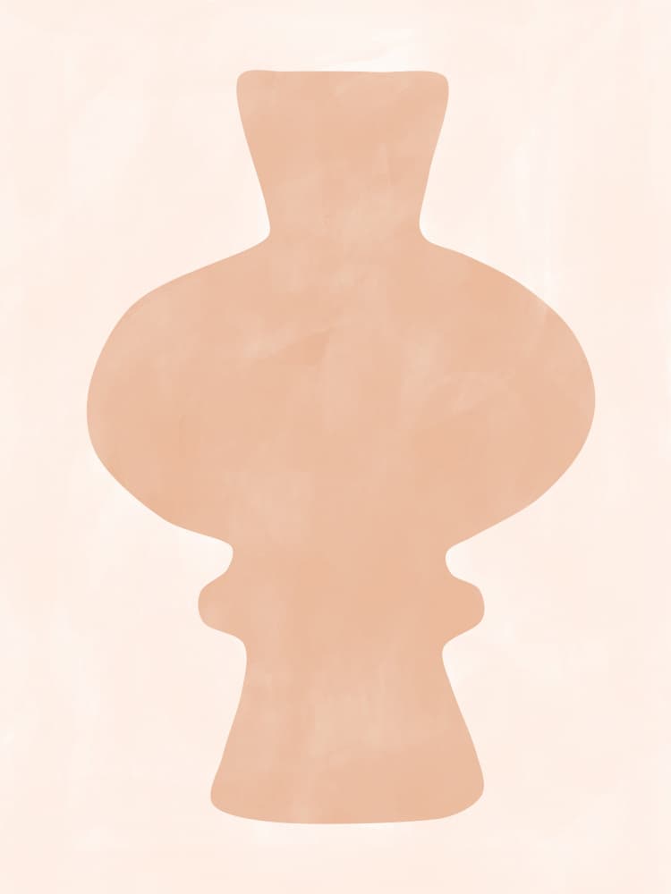 Organic Peach Vase by Elena Ristova — canvas wall art