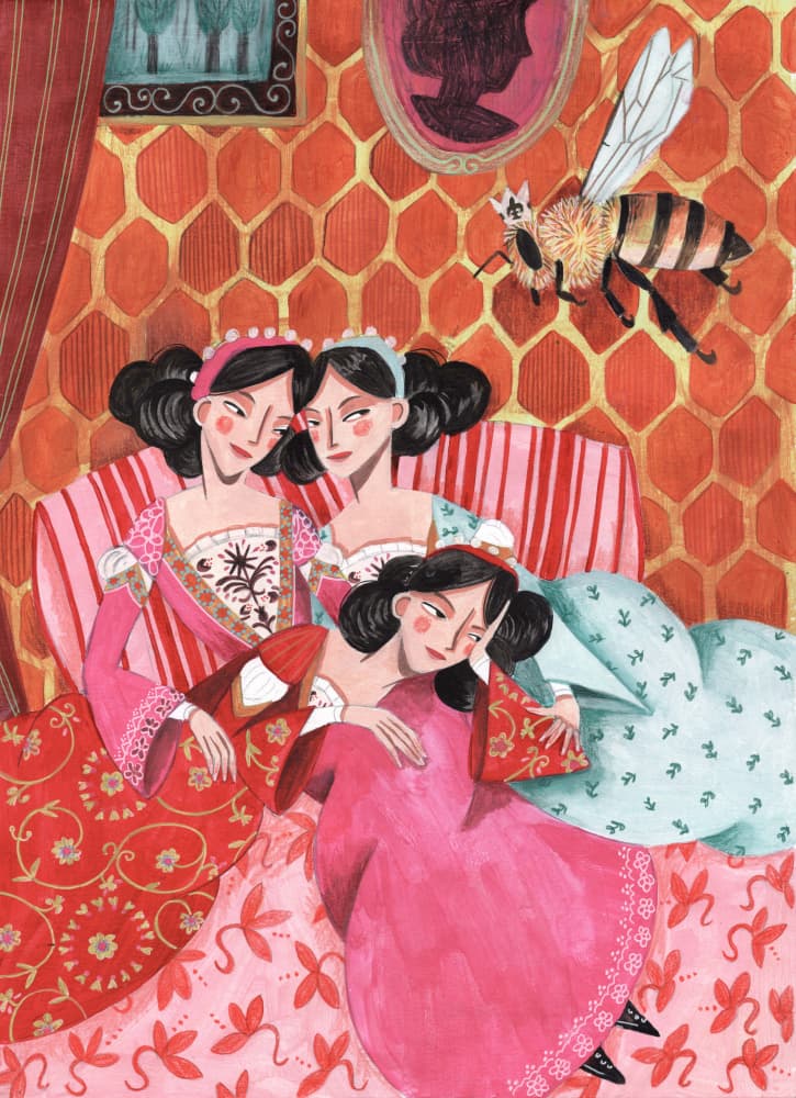 The queen bee and pink princesses by Caroline Bonne Müller — canvas wall art