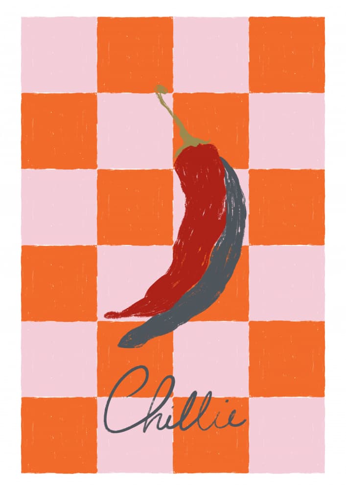 Spicy Chili Checkerboard by Ivy Green Illustrations — canvas wall art