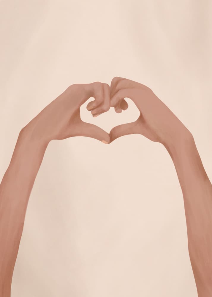Love Heart Hands by City Art — canvas wall art