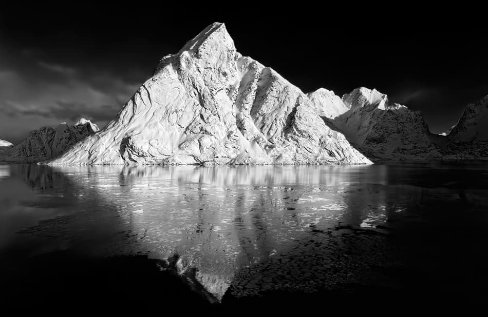 Snowy Mountain Reflection by Liloni Luca — canvas wall art