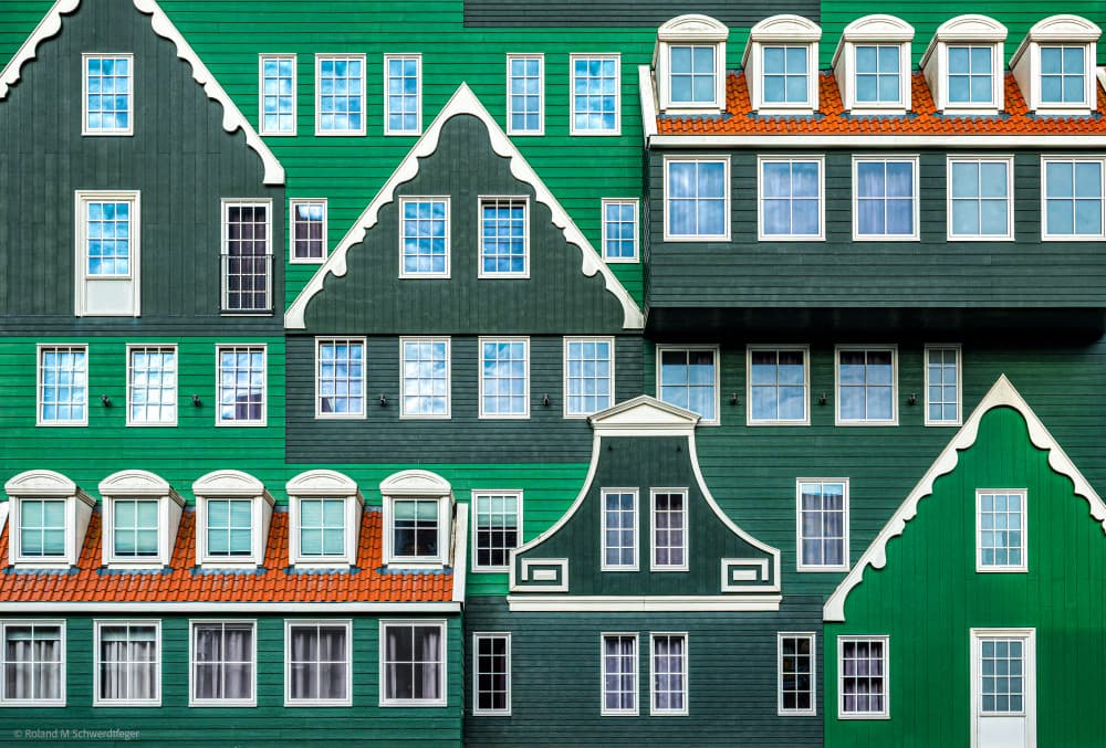 Zaandam Green Houses by Roland M Schwerdtfeger — canvas wall art