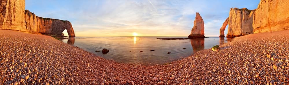 Coastal Arches Golden Sunset by Valeriy Shcherbina — canvas wall art