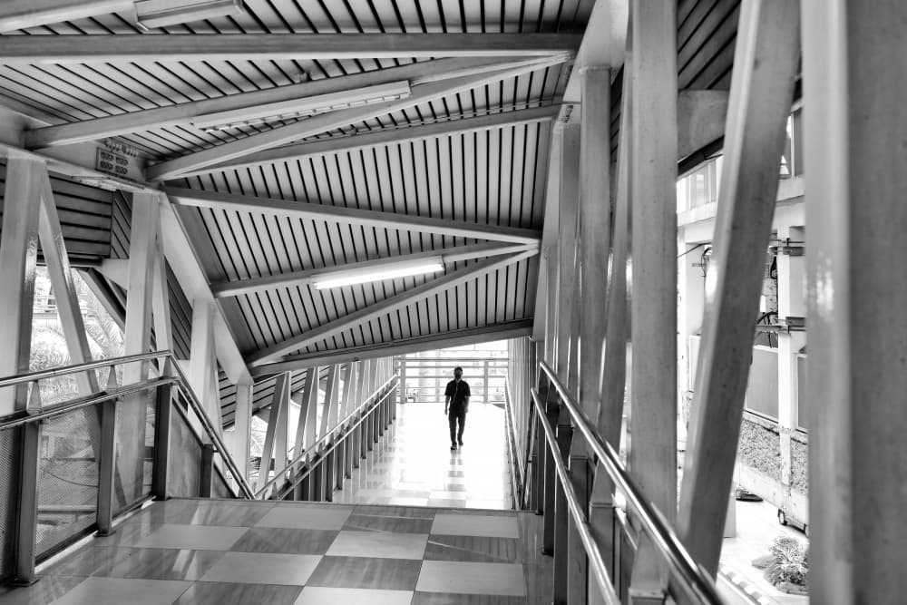 Solitary Walkway Light by Kieron Long — canvas wall art