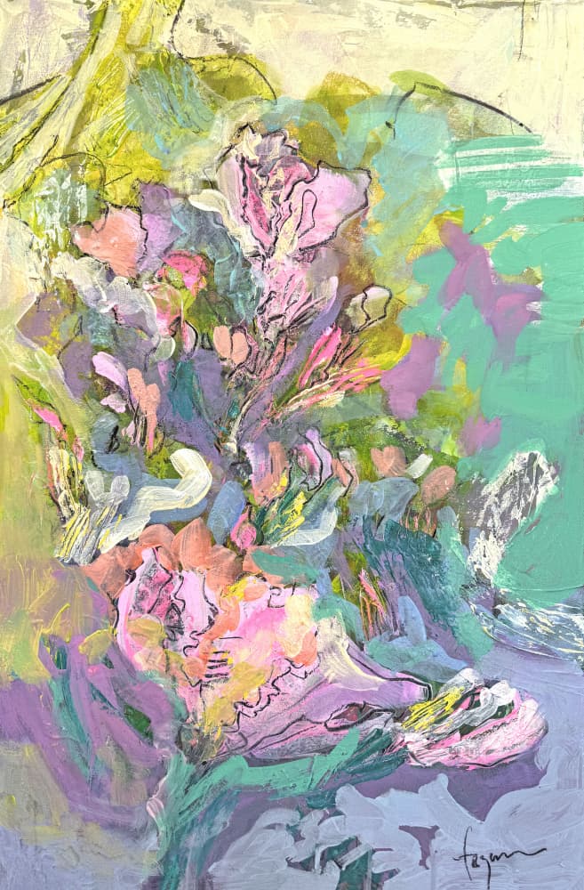 Abstract Pastel Flowers by Dorothy Fagan — canvas wall art