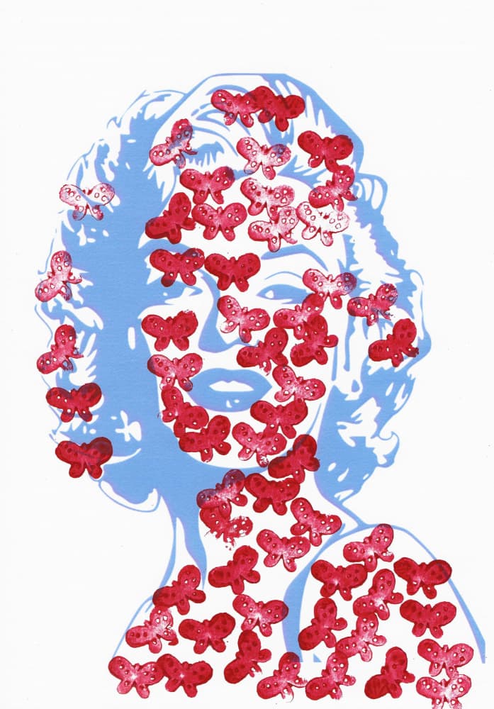 Red Butterfly Portrait by Santhosh ch — canvas wall art