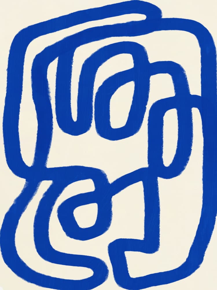 Modern Blue Line Art by Little Dean — canvas wall art