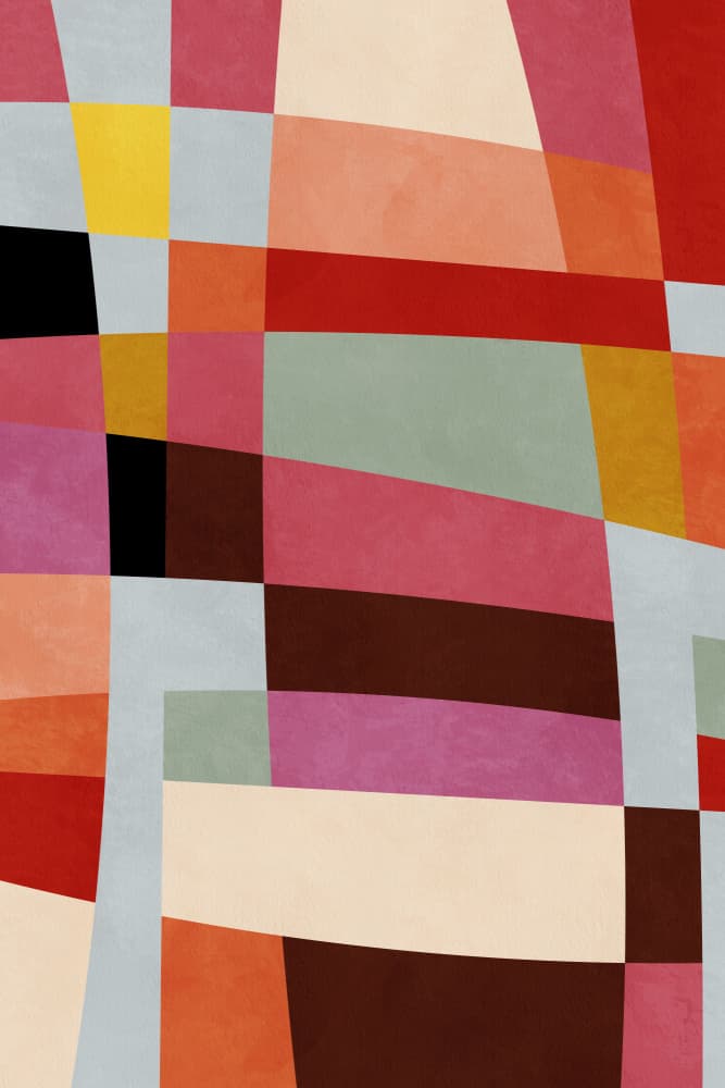 Warm Colors Bauhaus Geometry4 by Ana Rut Bre — canvas wall art
