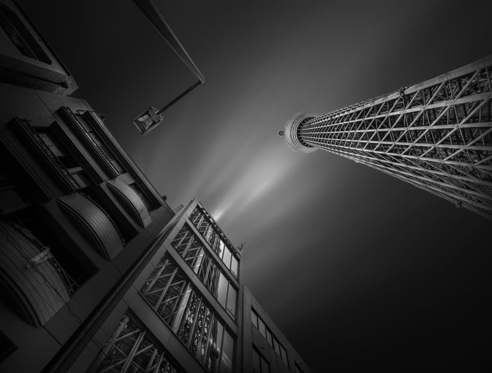 Towering Urban Perspective by Yoshihiko Wada — canvas wall art