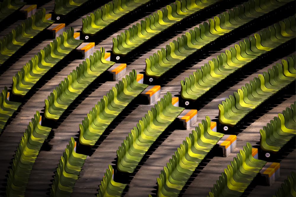 Green Stadium Seating Pattern by Anita Martin AnnaPileaFotografie — canvas wall art