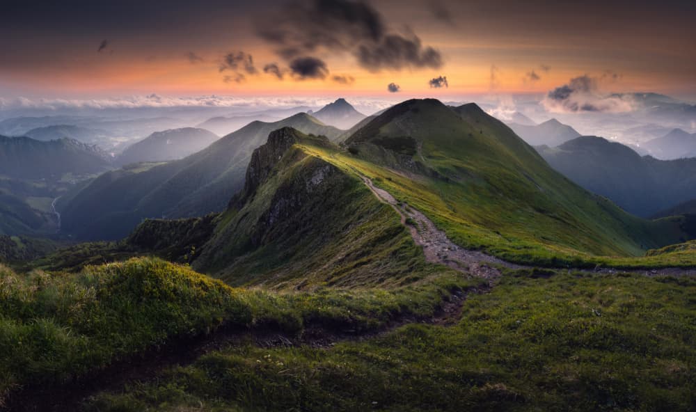 Winding Mountain Trail by Karol Nienartowicz — canvas wall art