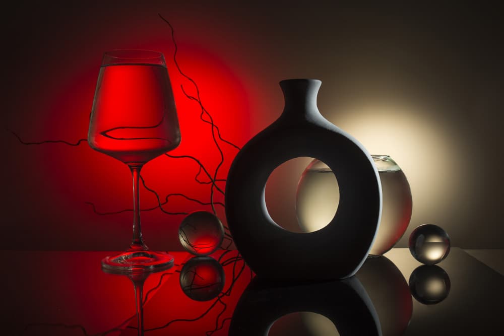 Glass Vase Red Glow by Evgeniy Popov — canvas wall art