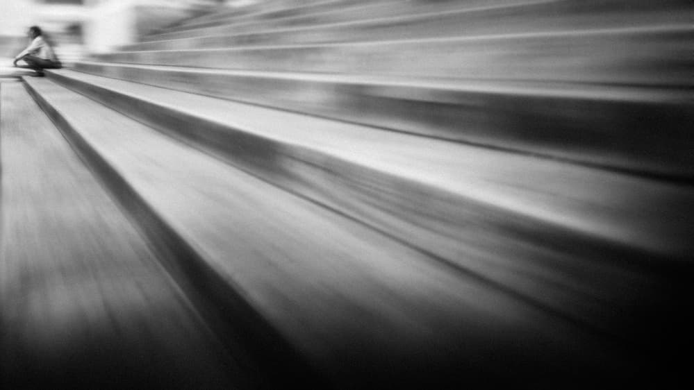 Woman on Blurred Steps by Nicodemo Quaglia — canvas wall art