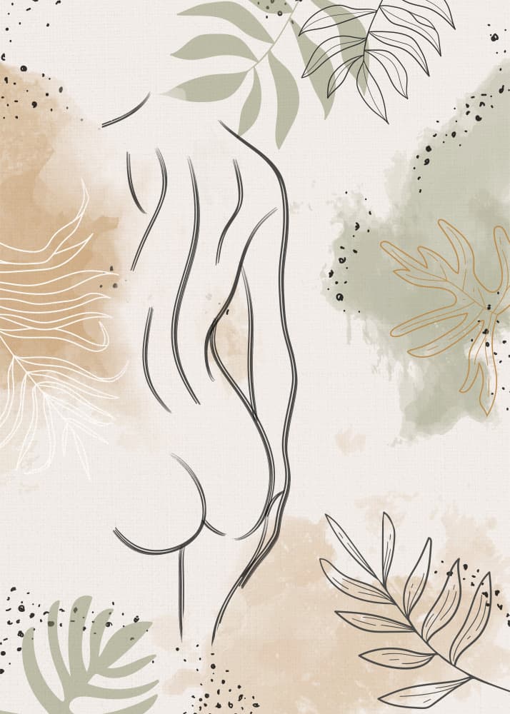 Minimalist Botanical Woman by Fadil Roze — canvas wall art
