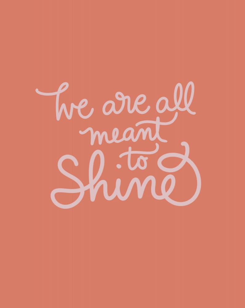 We Are All Meant To Shine Peach by Anis Illustration — canvas wall art