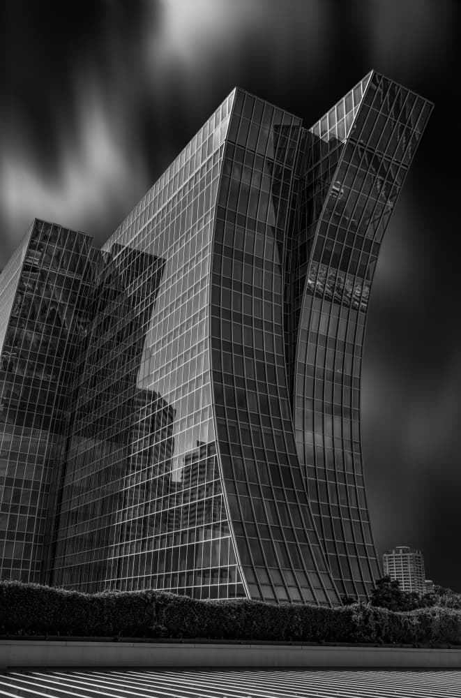 Curved Glass Skyscraper by Atsushi Inamura — canvas wall art