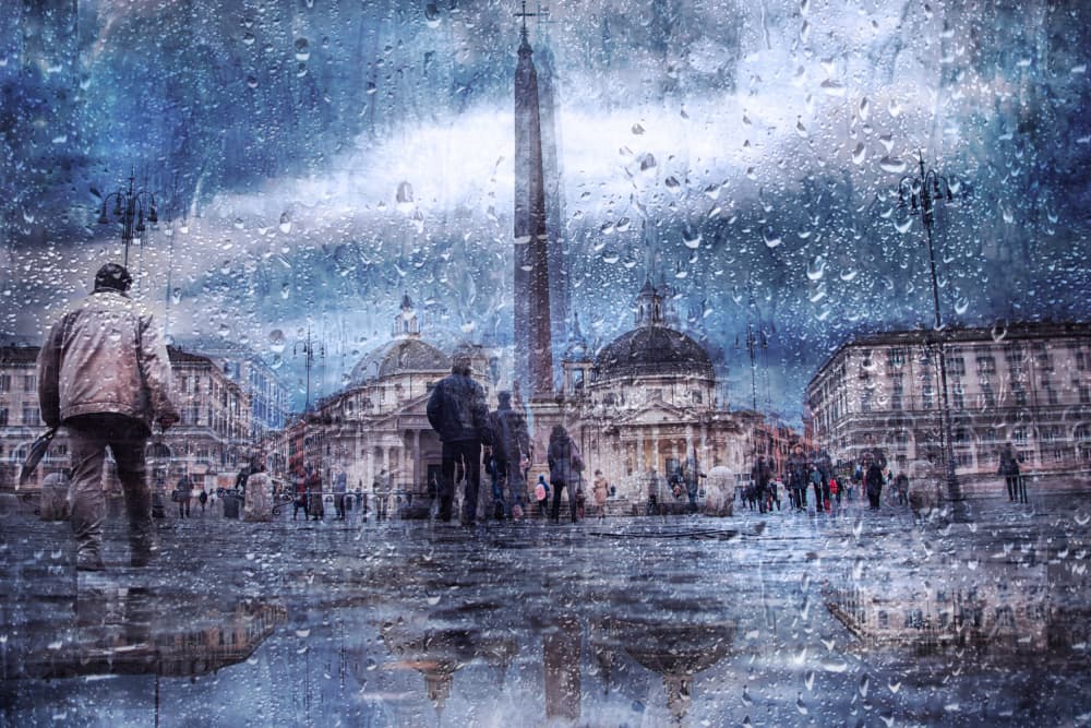 Rainy Day in Rome by Nicodemo Quaglia — canvas wall art