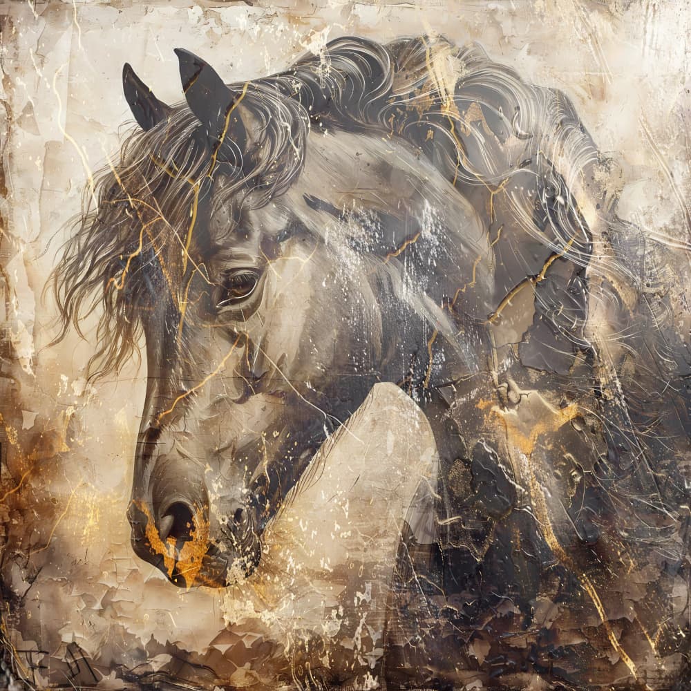 Noble Horse Gold by Rafal Kulik — canvas wall art
