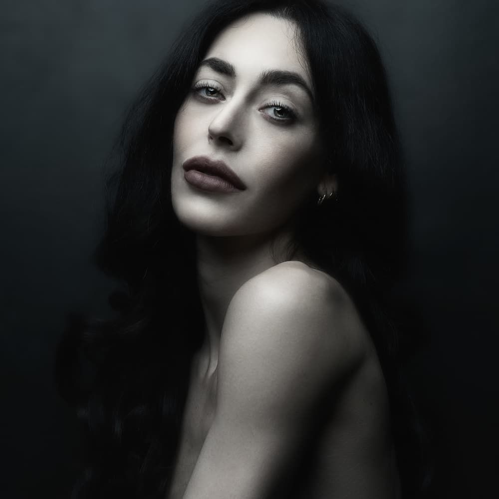 Mysterious Dark Beauty by Marina Anghileri — canvas wall art
