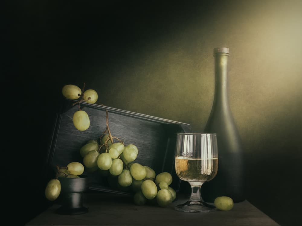 White Wine and Grapes by Cristiano Giani — canvas wall art