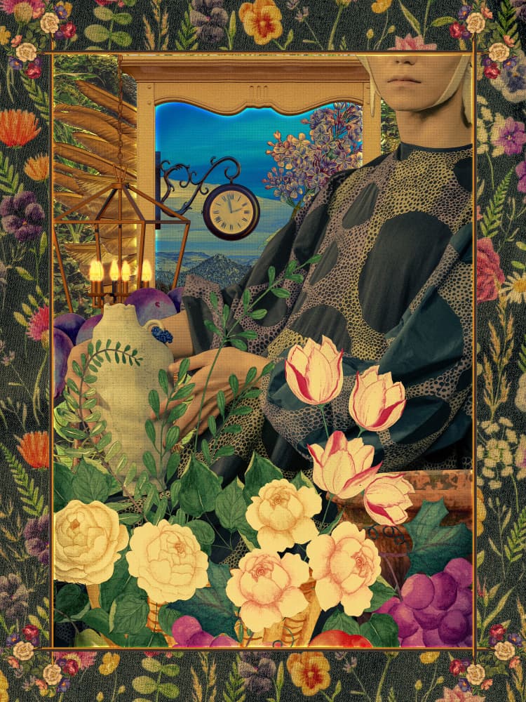 Dreamy Floral Window by CosmoZach — canvas wall art
