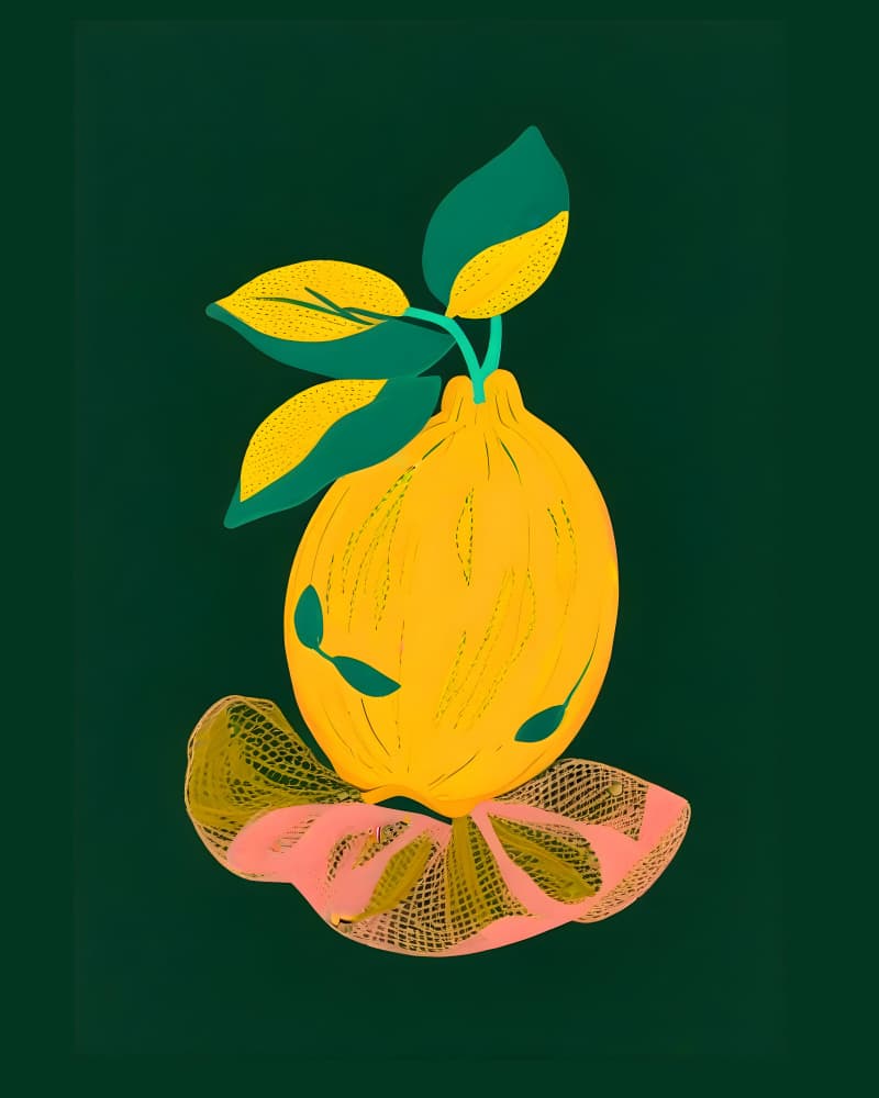 Vibrant Lemon Leaves by Uma Gokhale — canvas wall art